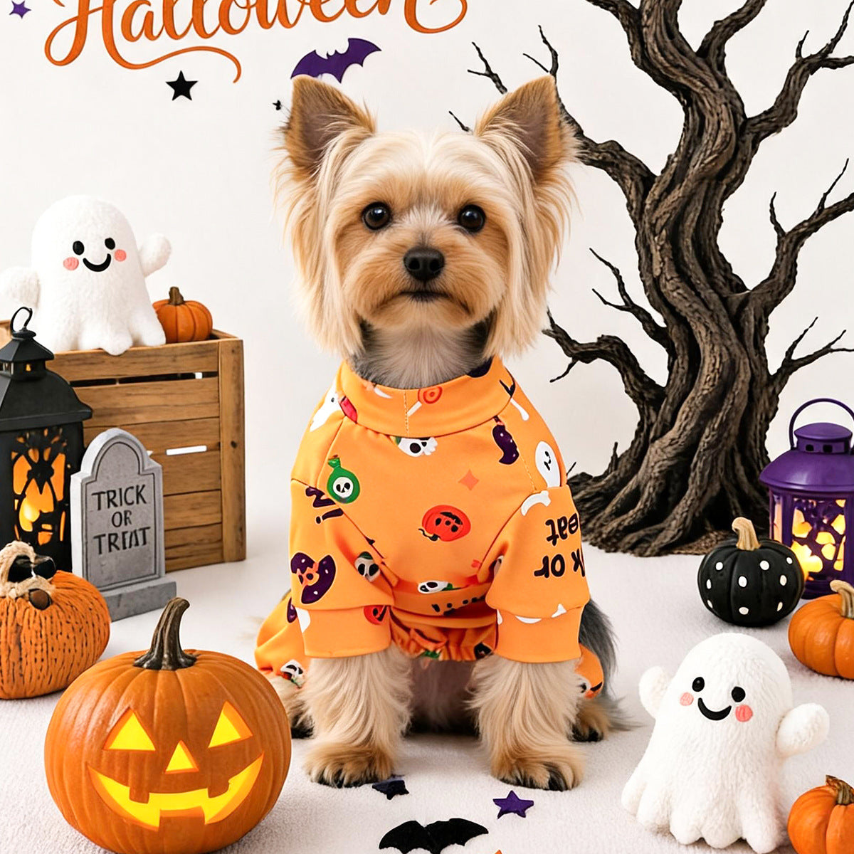 Halloween Dog Clothes Pet Cat Pajamas Four-Legged Onesie Home Wear Wholesale Drop Shipping